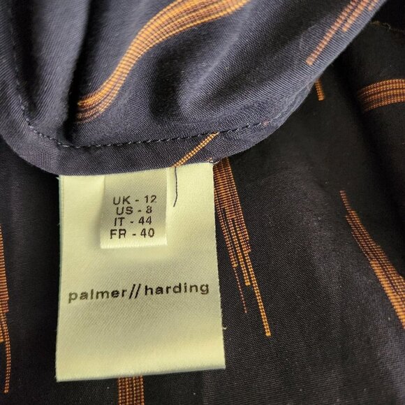 Palmer Harding Women's Blue Linen Striped Courage Midi Dress Size 8 Lagenlook - Picture 4 of 16